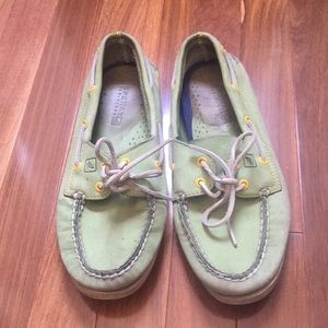 Light green Sperry topsiders